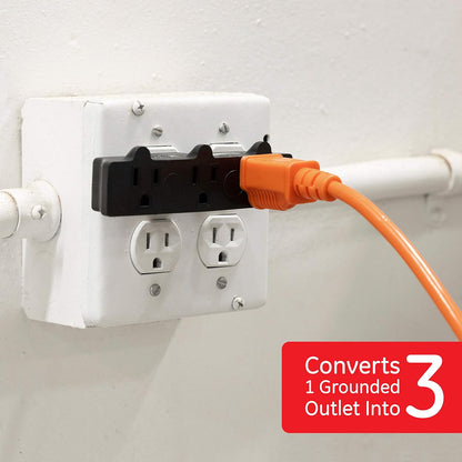 GE Heavy Duty 3-Outlet Adapter Grounded Black 50911