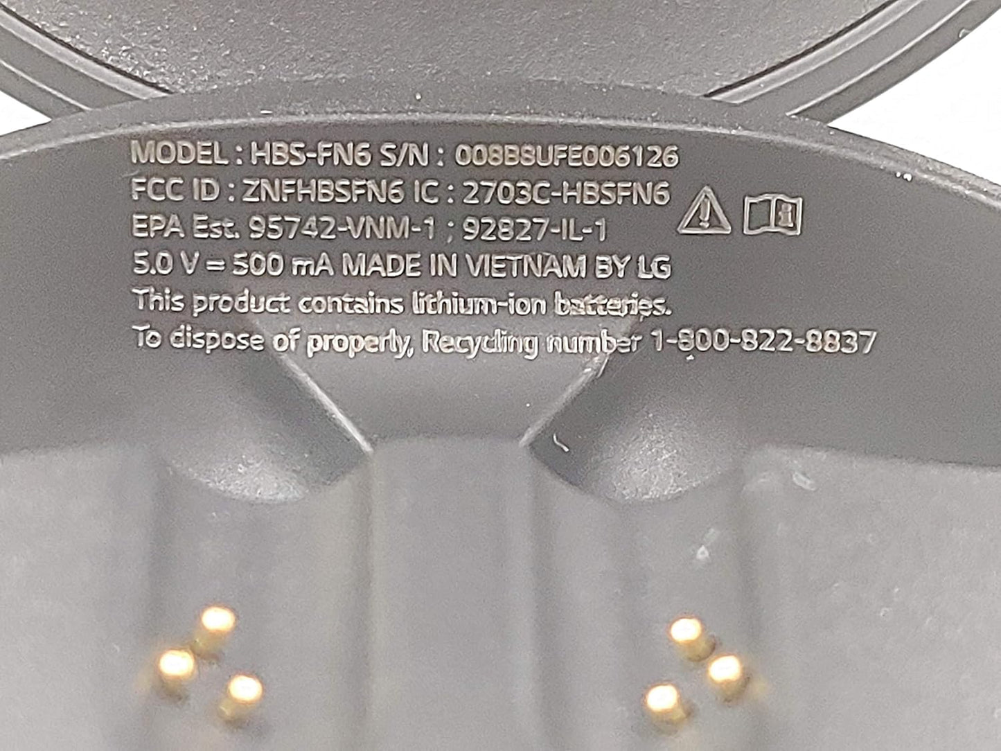 LG HBS-FN6 TONE Free Wireless Bluetooth Earbuds UVnano