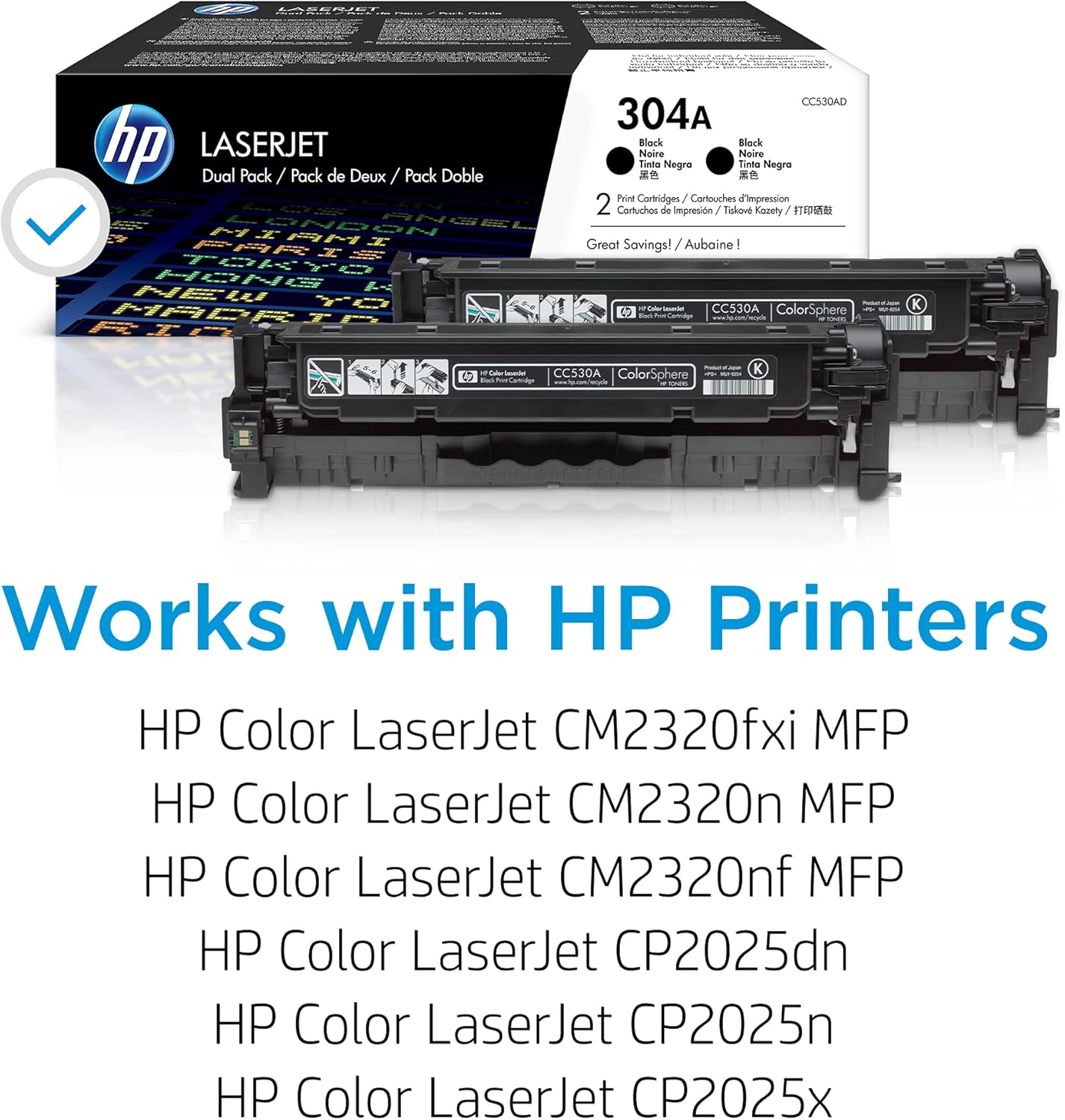HP CC530A 304A Black LaserJet Toner Cartridge