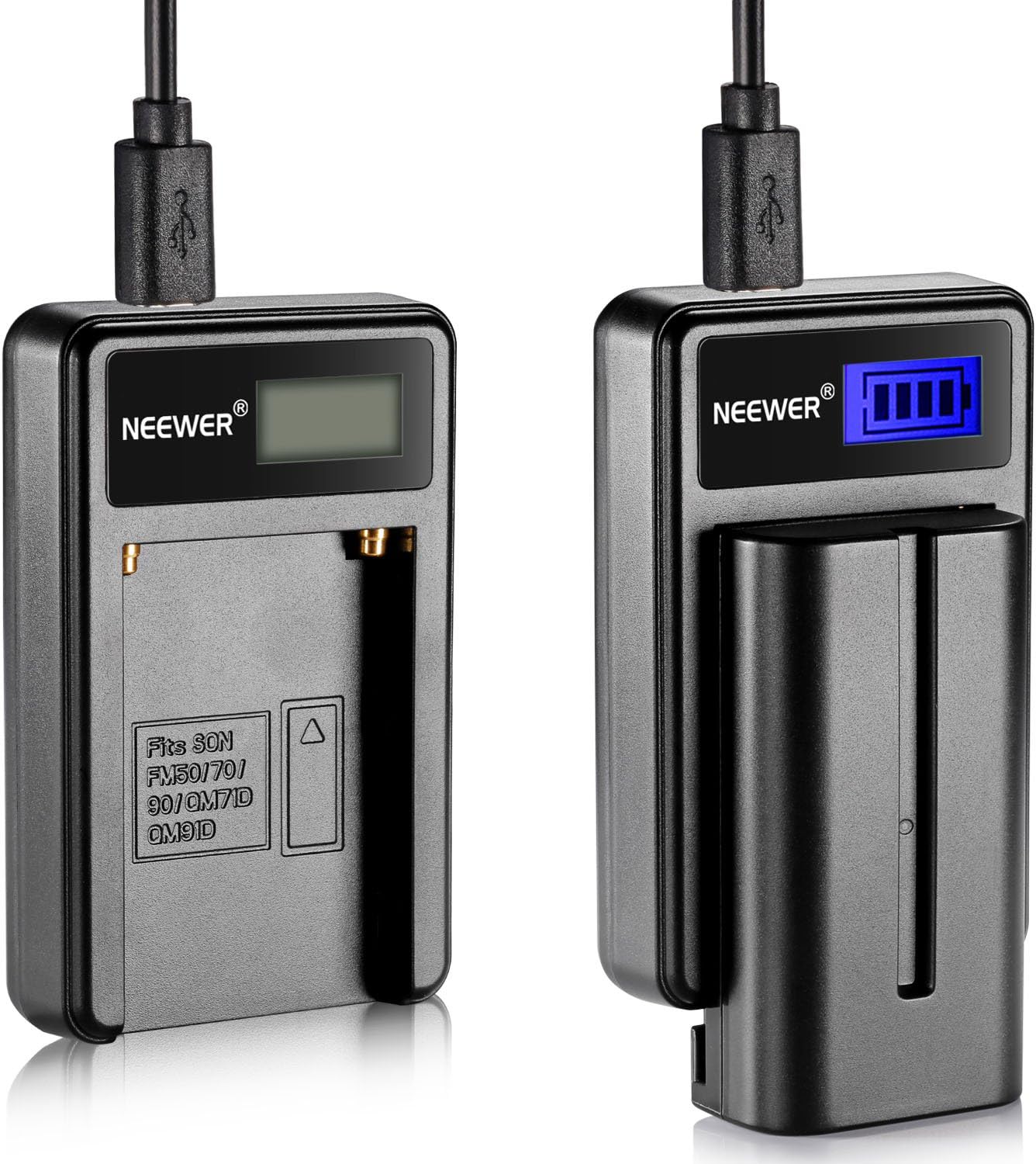 Neewer - NP-F550 Battery Charger Set - 2600mAh Batteries