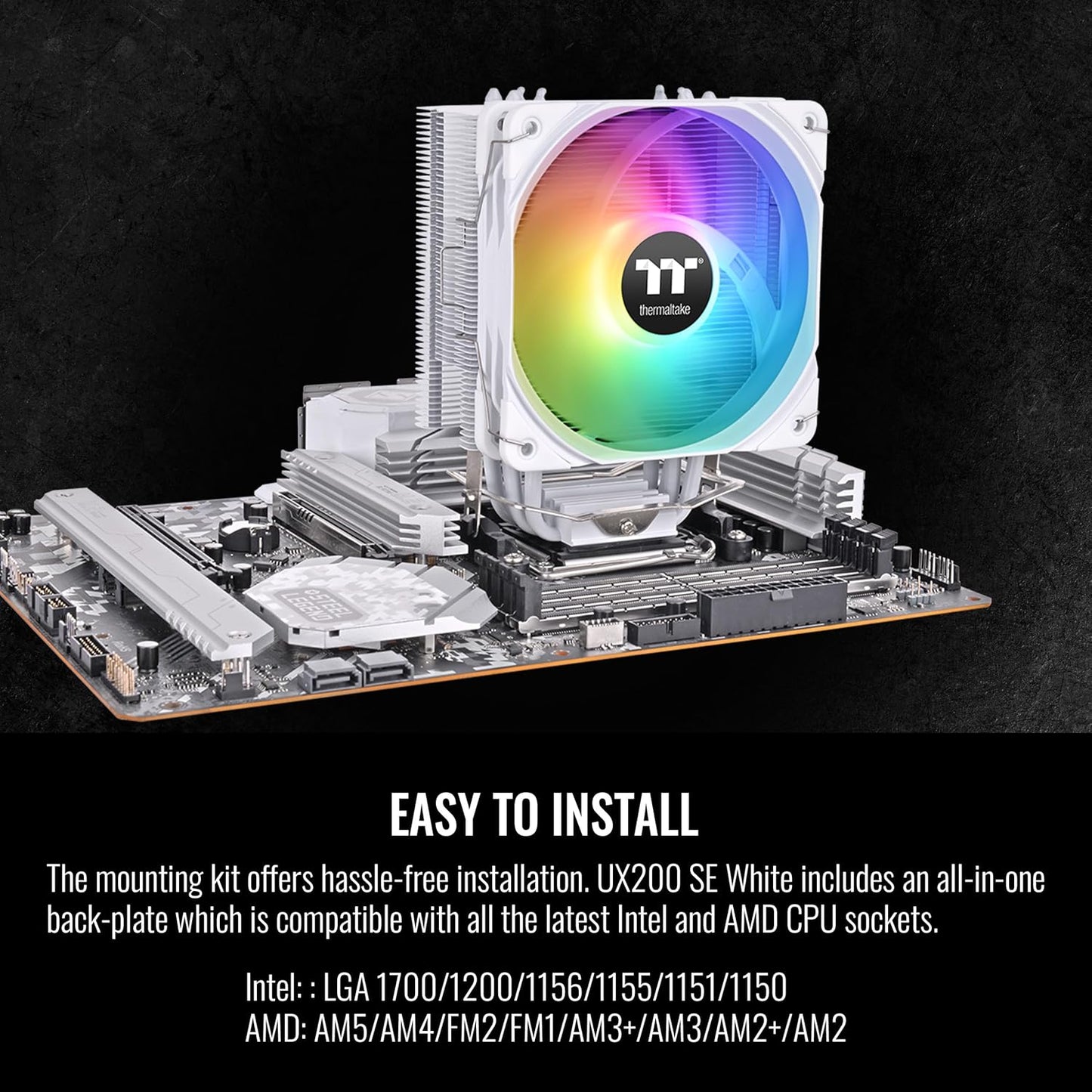 Thermaltake UX200 SE White ARGB CPU Cooler AM5/AM4/LGA1700