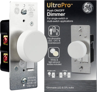 GE 18021-P1 Single Pole Rotating Dimmer Switch