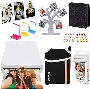 Polaroid AMZASK8MP01W ZIP Wireless Photo Printer Bundle