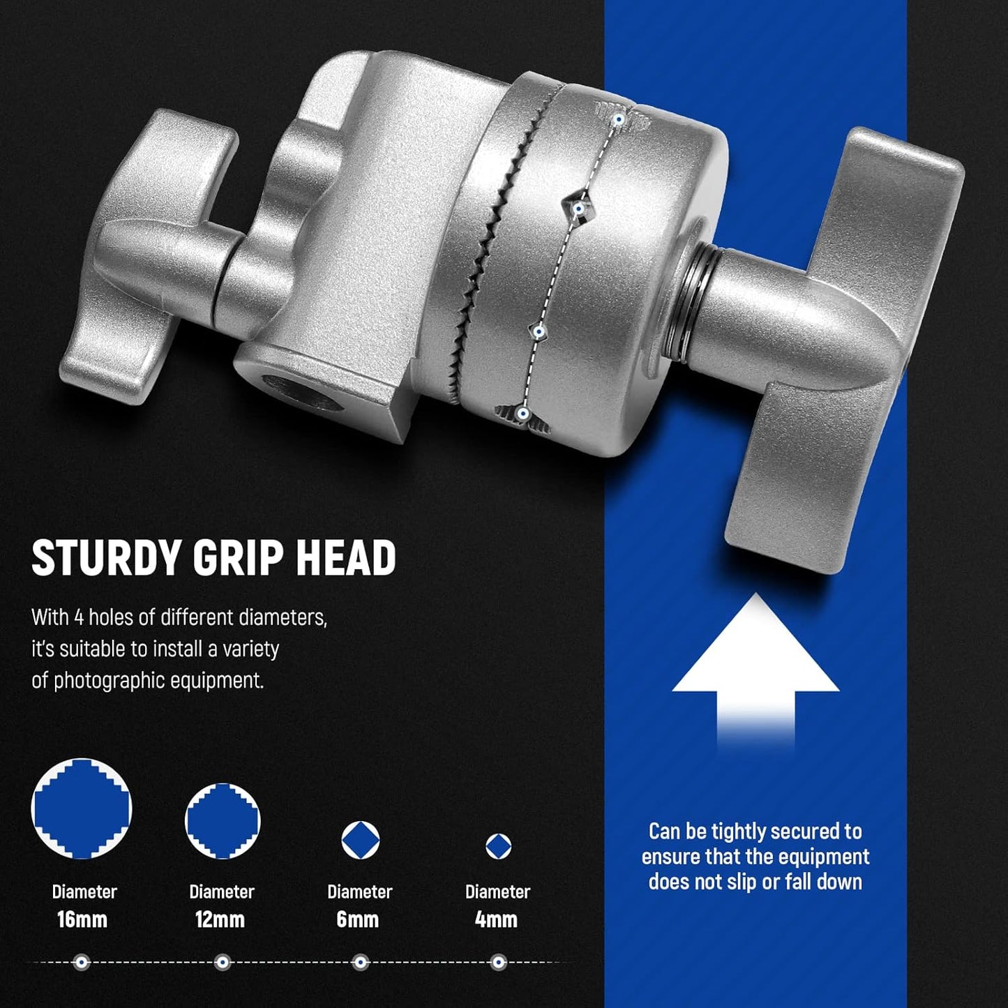 Neewer 10089719 Heavy Duty Grip Head Adapter
