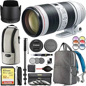 Canon EF 70-200mm f/2.8L IS III USM Telephoto Lens Bundle