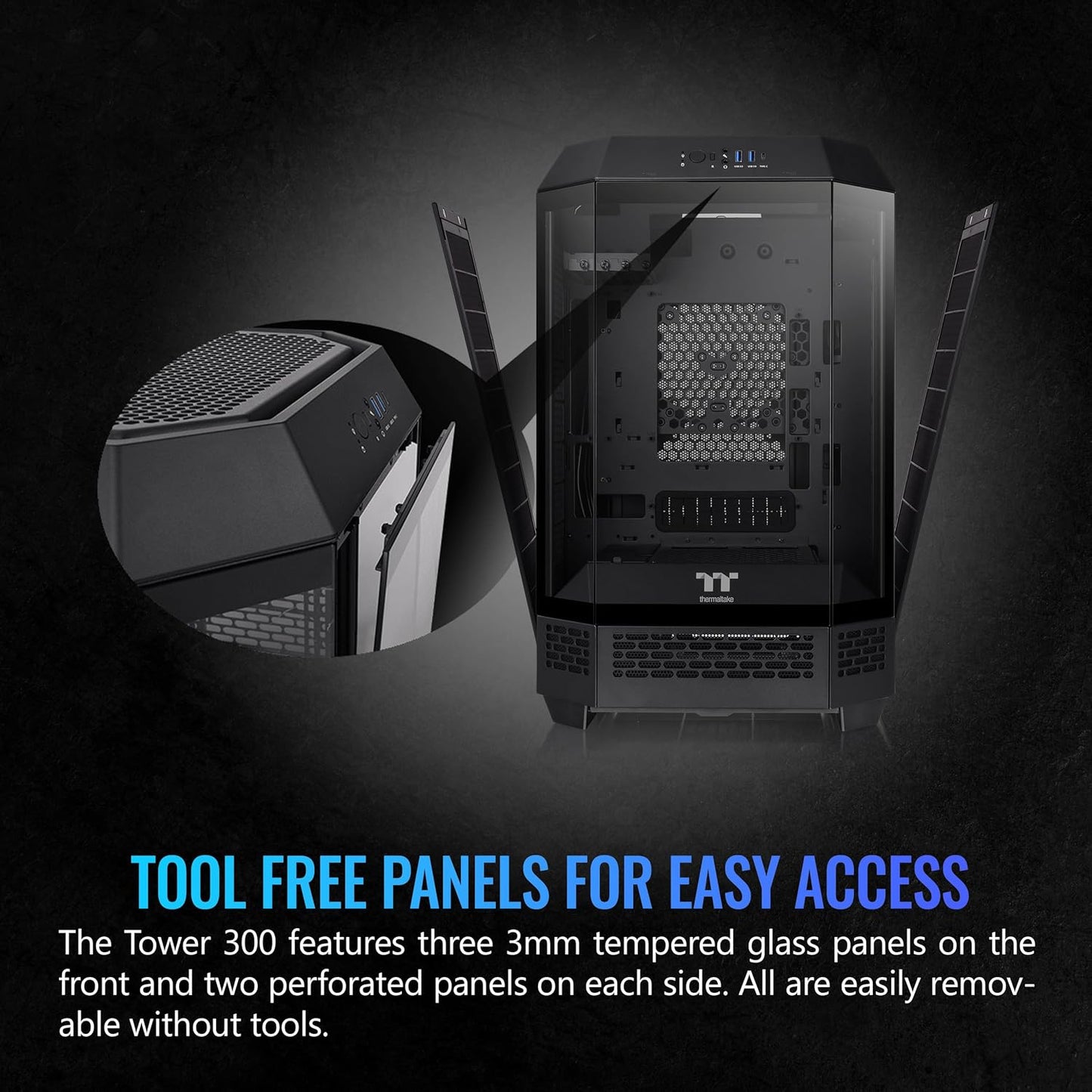Thermaltake CA-1Y4-00S1WN-00 Tower 300 Black Micro-ATX Case
