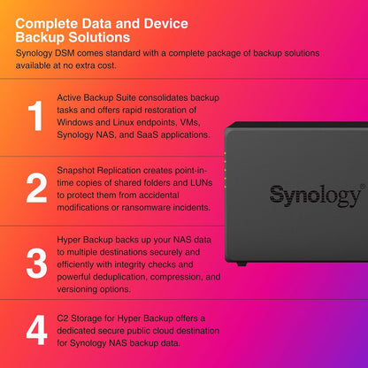 Synology NAS DS923+ 4-Bay AMD Ryzen 2TB NVMe SSD
