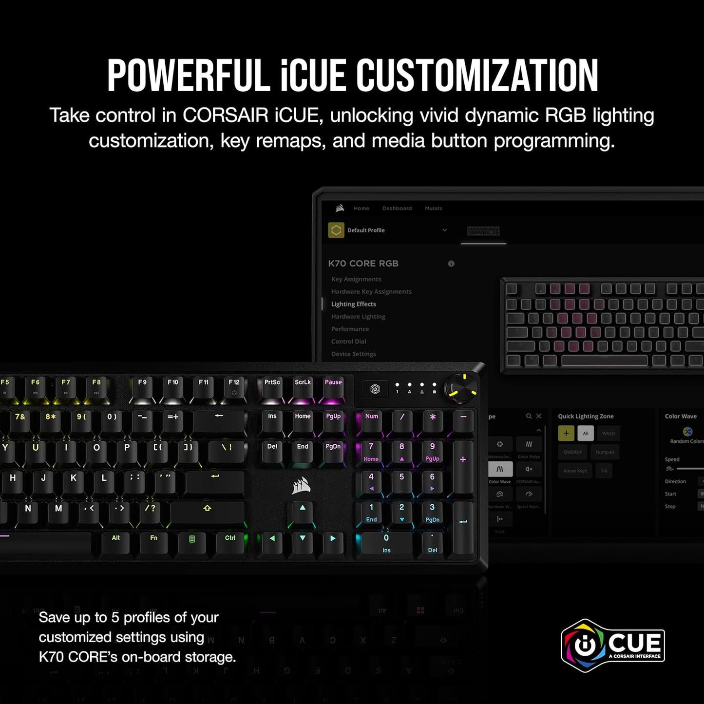Corsair CH-910971E-NA K70 CORE RGB Red Linear Mechanical Keyboard