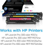 HP CF370AM 305A Cyan Magenta Yellow Toner Cartridge 3-Pack