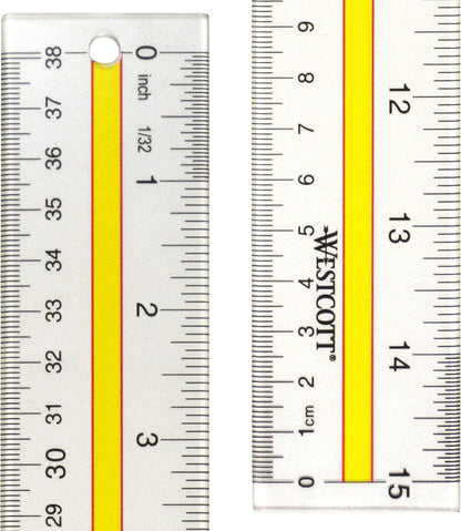 Westcott 15" Acrylic Data Highlight Reading Ruler