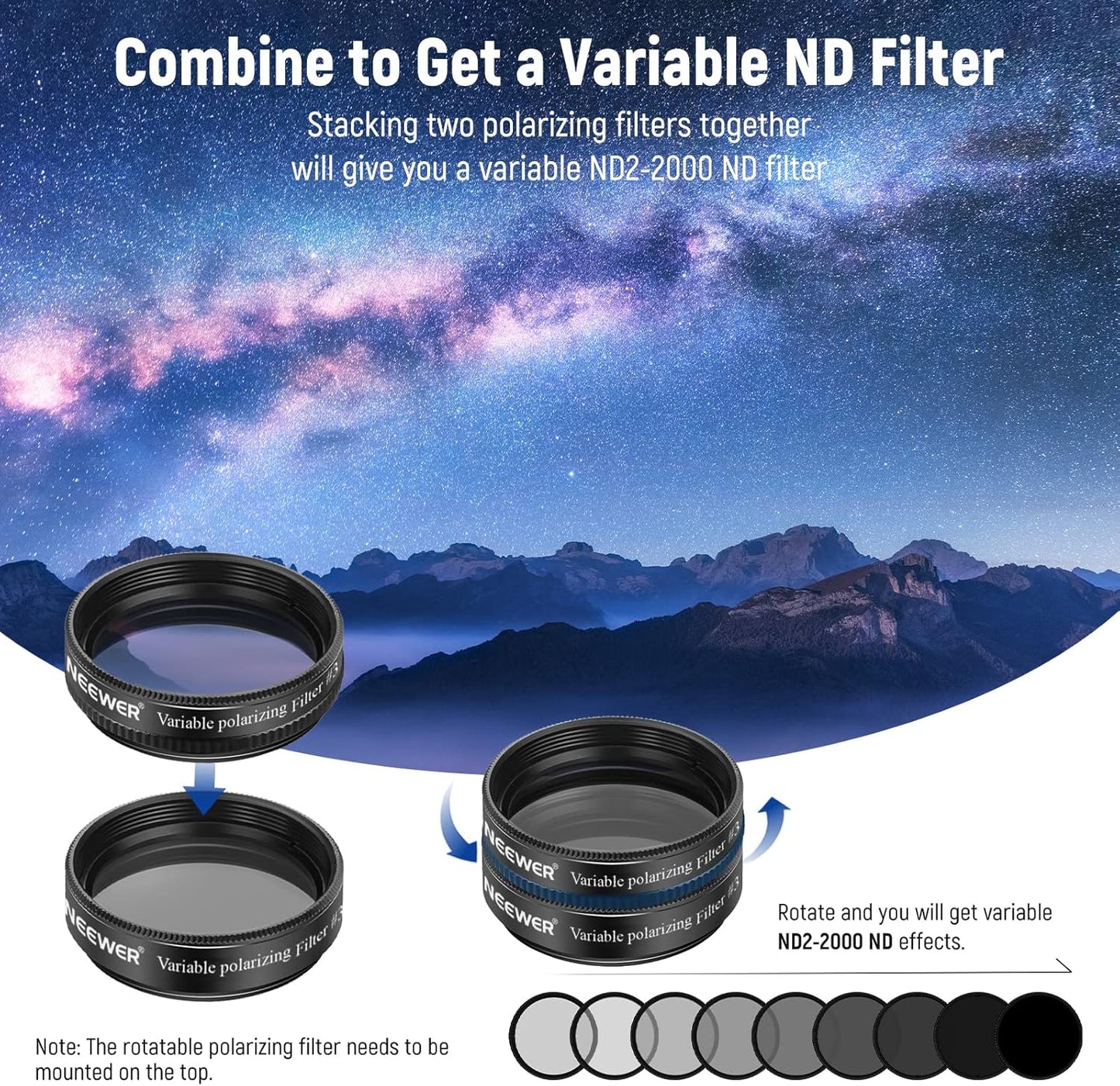 Neewer 10101342 1.25" Telescope Eyepiece Filter Set