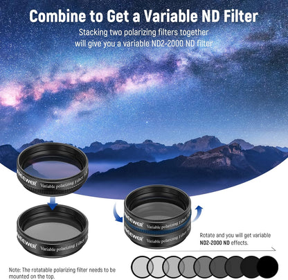 Neewer 10101342 1.25" Telescope Eyepiece Filter Set