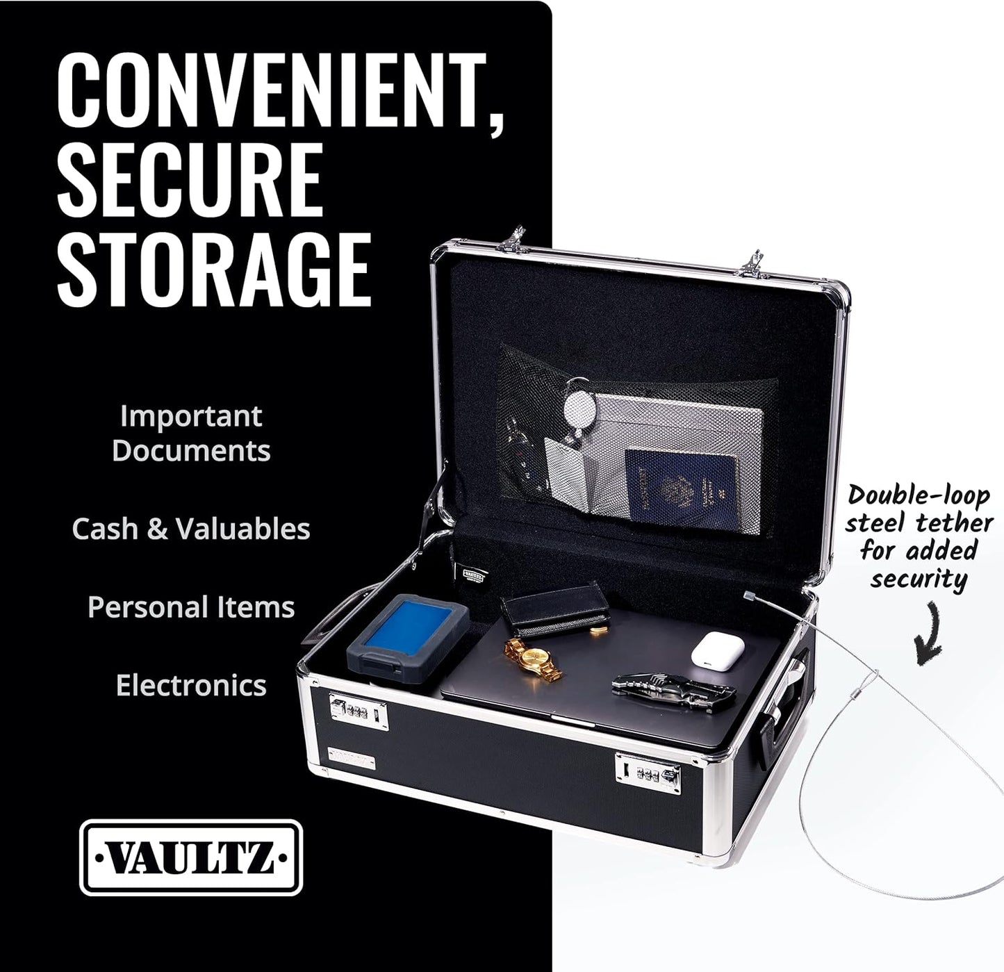 Vaultz VZ00323 Combination Lock Box for Laptop Cash and Medicine