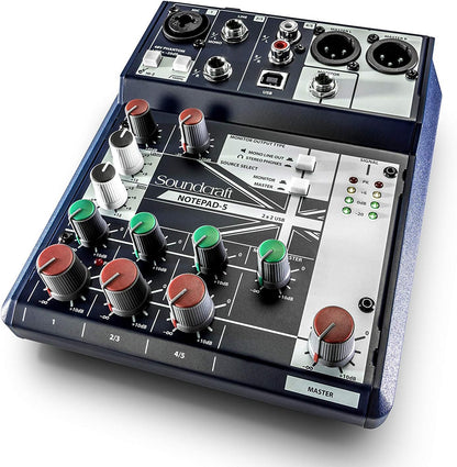Soundcraft Notepad-5 5-Channel Mixer USB Audio Interface