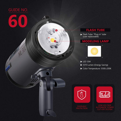 Neewer 10097273 ML300 300W Li-ion Battery Strobe Flash