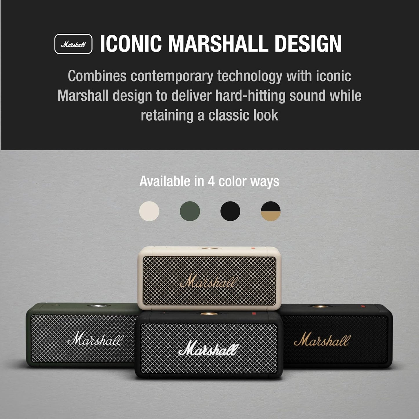 Marshall 1001908 Emberton Portable Bluetooth Speaker Black