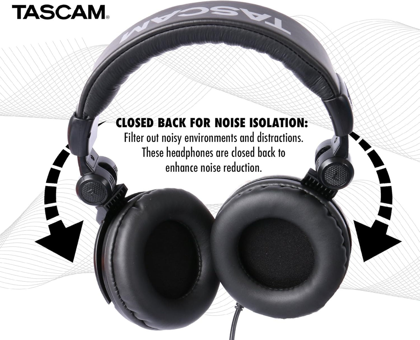 Tascam TH-03 Closed-Back Studio Monitoring Headphones Black