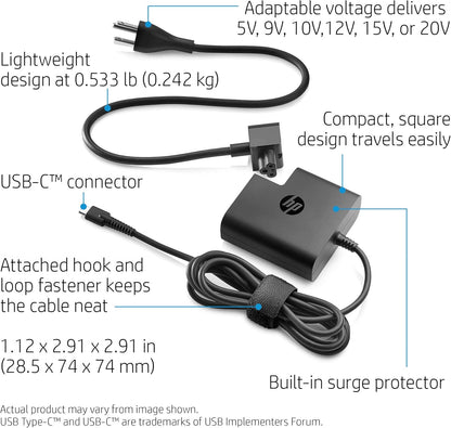HP USB-C Travel Power Adapter - 65W Charger
