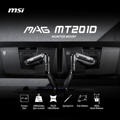 MSI MAG MT201D Heavy Duty Dual Monitor Stand