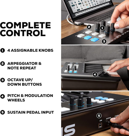 Alesis V25 MKII USB MIDI Keyboard Controller - 25 Keys, Software