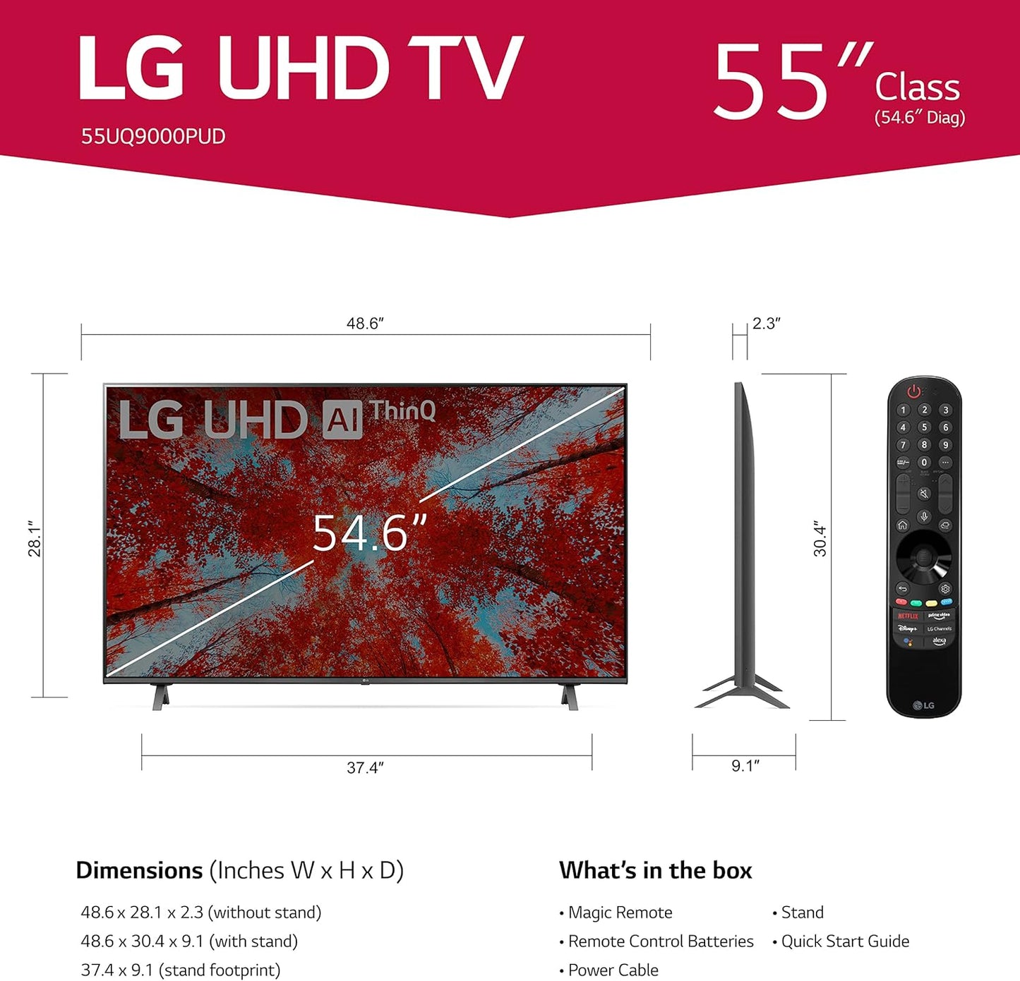 LG 55UQ9000PUD 55-Inch 4K Alexa Smart TV (2022)
