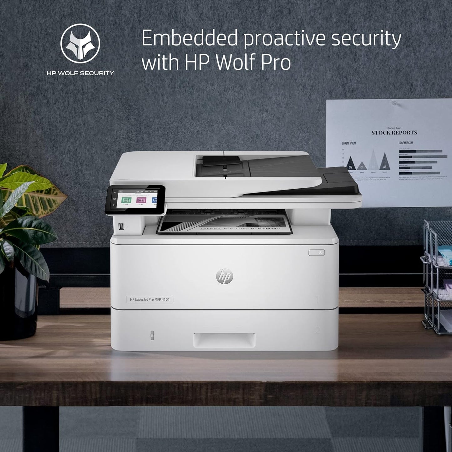 HP LaserJet Pro MFP 4101fdw Wireless Printer (Renewed)