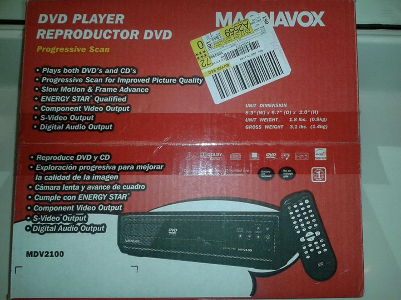 Magnavox MDV2100/F7 DVD Player Progressive Scan Zoom (Renewed) — main product image