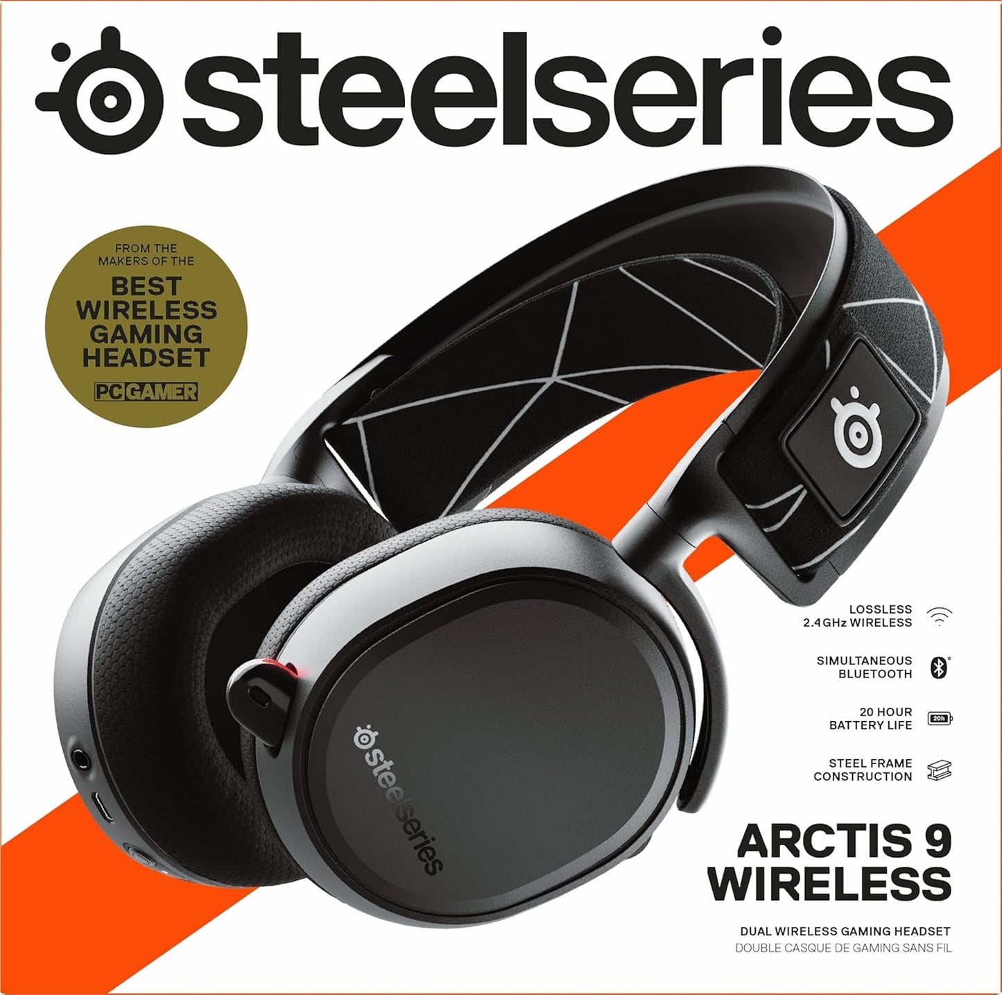 SteelSeries Arctis 9 Wireless Gaming Headset Bluetooth Renewed