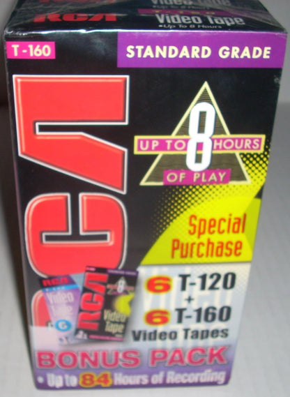 RCA Blank VHS Tapes T-120/T-160 12-Pack