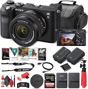 Sony ILCE7CL/B Alpha a7C 28-60mm Lens Camera Bundle (Renewed)
