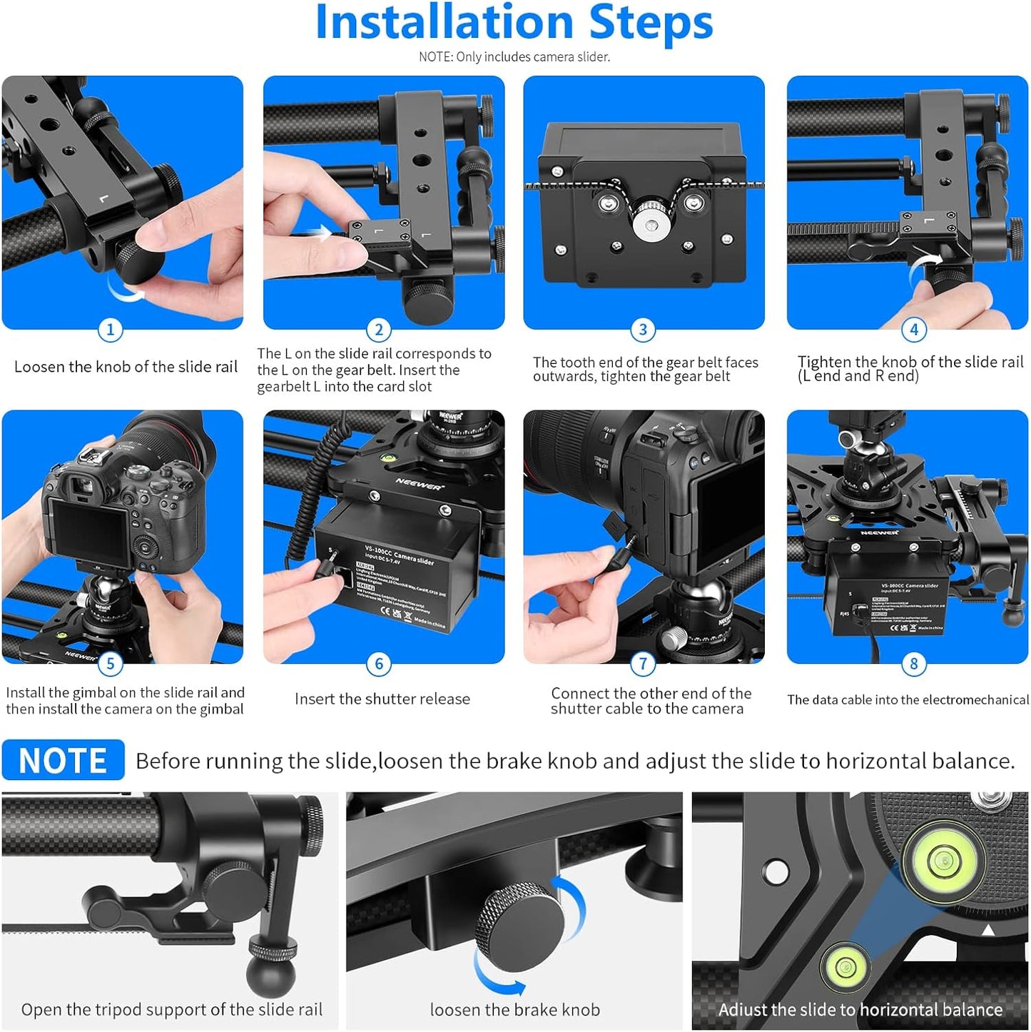 Neewer 10100505 39.4" Motorized Camera Slider Dolly