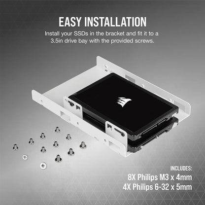 Corsair CSSD-BRKT2W Dual SSD Mounting Bracket White