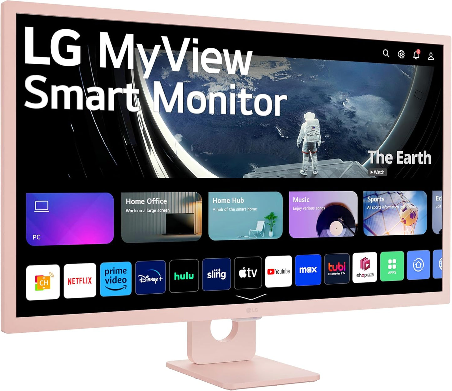 LG 32SR50F-P: 32" MyView Smart Monitor, FHD, webOS, Pink