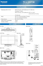 Panasonic TC-L32DT30 32-Inch 1080p 3D LED HDTV