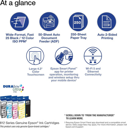 Epson C11CH78201-N Workforce Pro WF-7820 Wide-Format Printer (Renewed)
