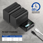 Neewer NW-F970 Battery 2-Pack Charger Set