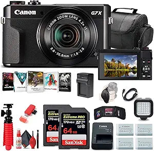 Canon G7 X Mark II Digital Camera Bundle Renewed
