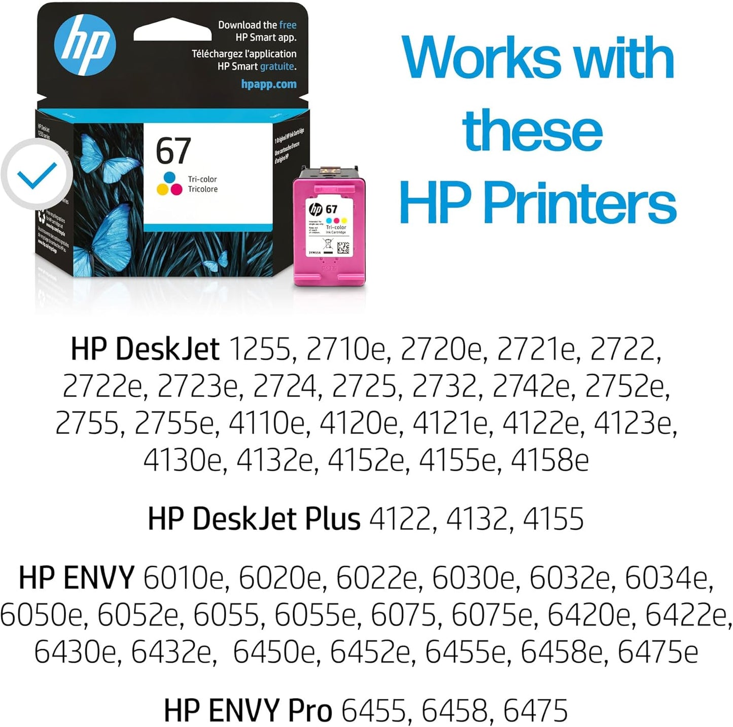 HP 3YM55AN#140 67 Tri-Color Ink Cartridge