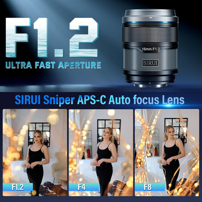 Sirui 16AS12E-B-AM 16mm F1.2 APS-C E-Mount Lens