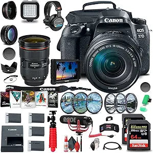 Canon 1892C002 EOS 77D DSLR Camera Bundle (Renewed)