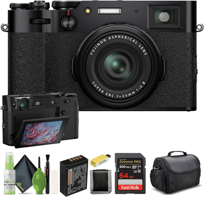 Fujifilm 16643000 X100V Digital Camera Black Bundle