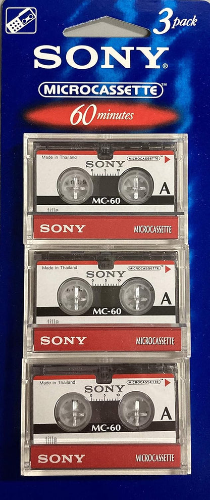Sony 3MC-60B Microcassette Tapes 3-Pack
