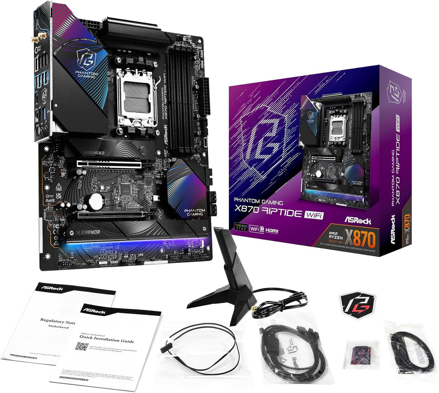 ASRock X870 RIPTIDE WIFI Phantom Gaming AM5 Motherboard
