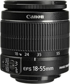 Canon Rebel T7 DSLR Kit 18-55mm+Telephoto Lens(Renewed)