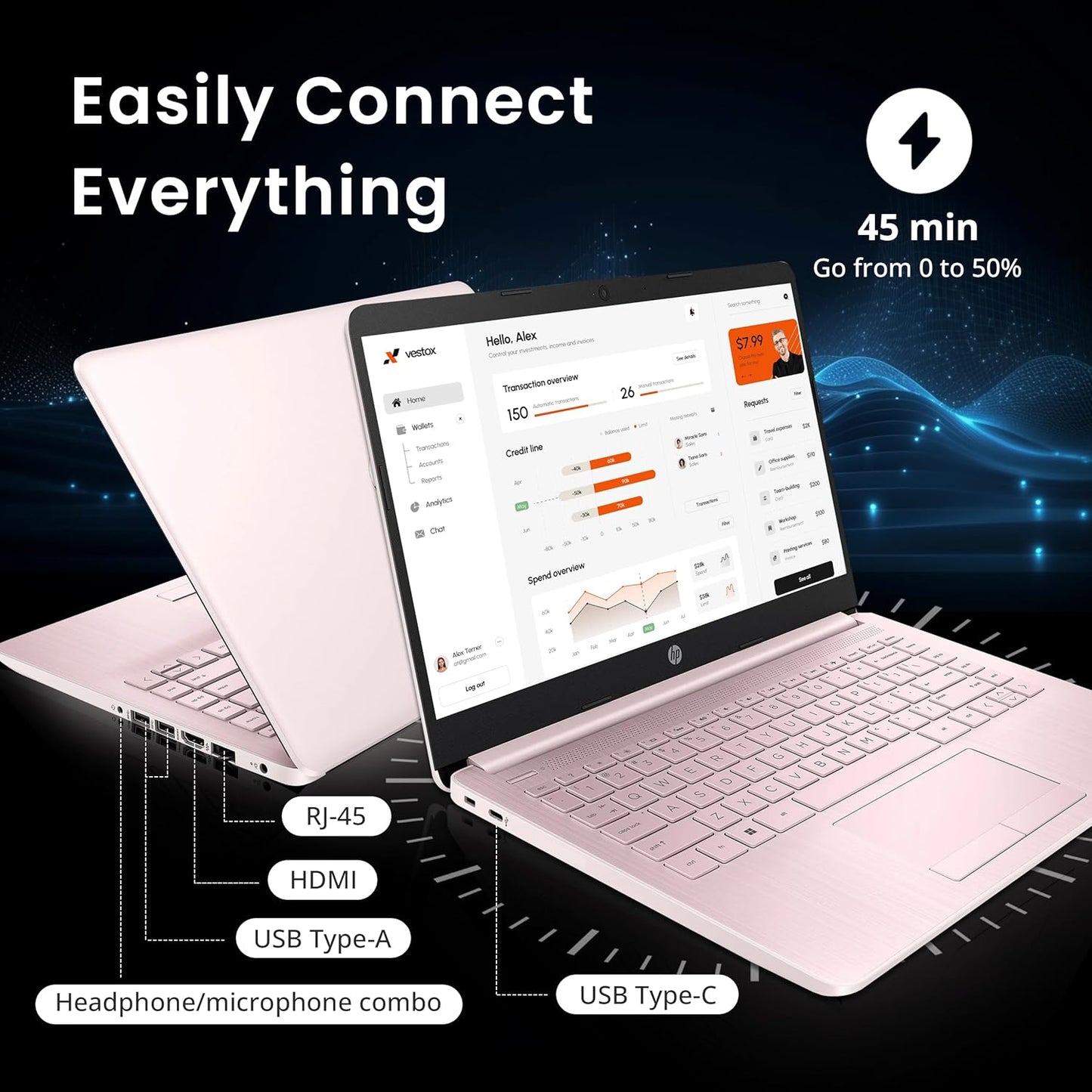 HP Stream 14" Intel Quad-Core Laptop with Office 365