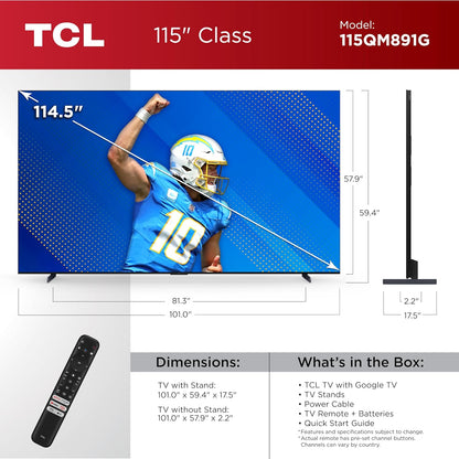 TCL 115QM891G 115-Inch QD-Mini LED 4K Google TV