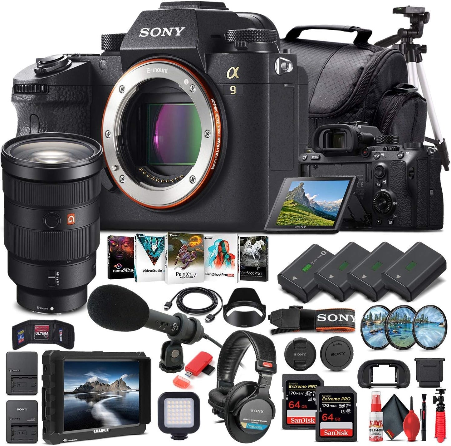 Sony ILCE9/B Alpha a9 Camera Lens Bundle Renewed