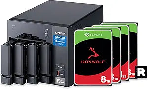 QNAP 4 Bay NAS 24TB IronWolf Drives RAID 5 Bundle