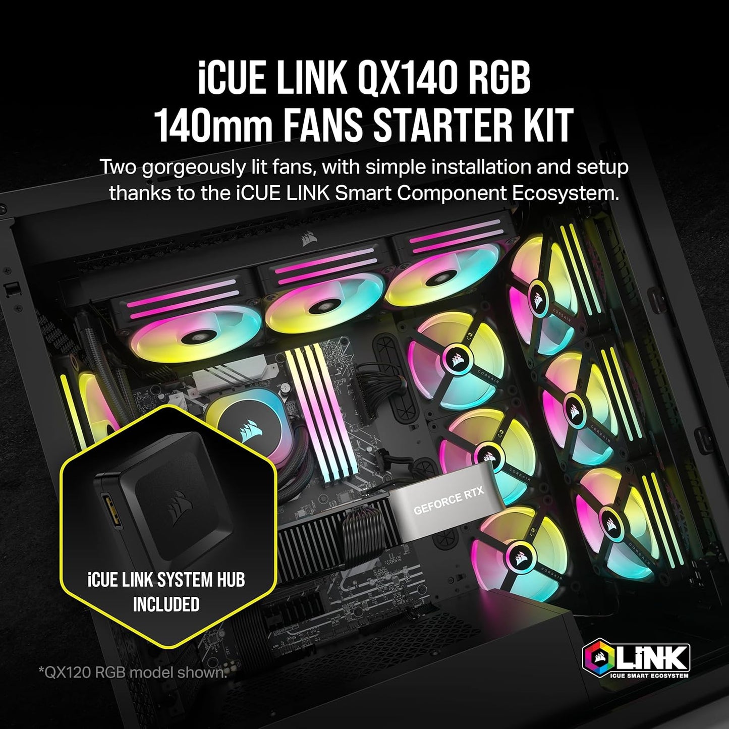Corsair CO-9051004-WW iCUE LINK QX140 RGB Fans Starter Kit