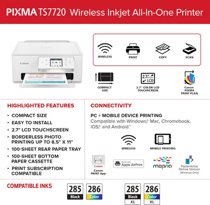 Canon PIXMA TS7720 Wireless All-in-One Printer